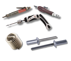 Stanley cordless & hydraulic tools, spiralock inserts, and rivets